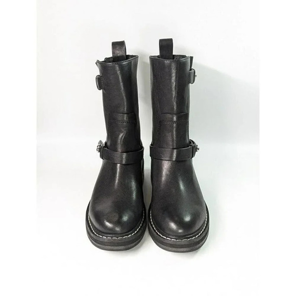 Rag & Bone Women's RB Moto Studded Pull On Boots Black Size 9 (MSRP $595) - Picture 5 of 10